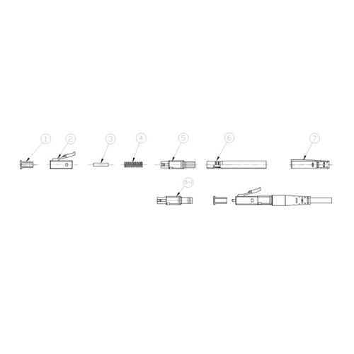 Kit de terminais de conectores de fibra óptica LC com UL94 V-0 e IEC61754-20